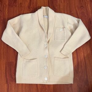 Vintage Liz Claiborne 100% Wool Cream Cardigan
